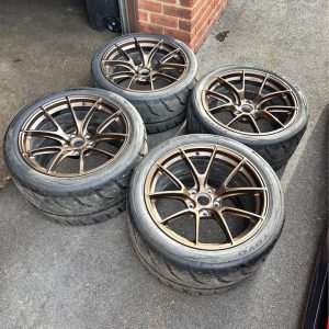 apex vs-5rs satin bronze forged wheels toyo r888 c6 c7 corvette
