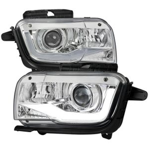 5th Gen Camaro Projector Headlights w/ LED Bar, Chrome Housing 2010-2013 Camaro w/o HID Headlights
