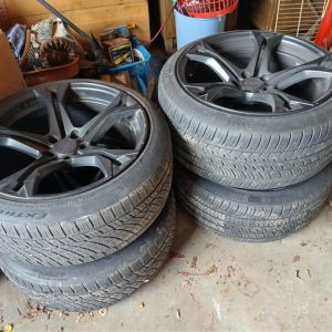 used camaro 1le rims and tires oem gloss black red stripe staggered set